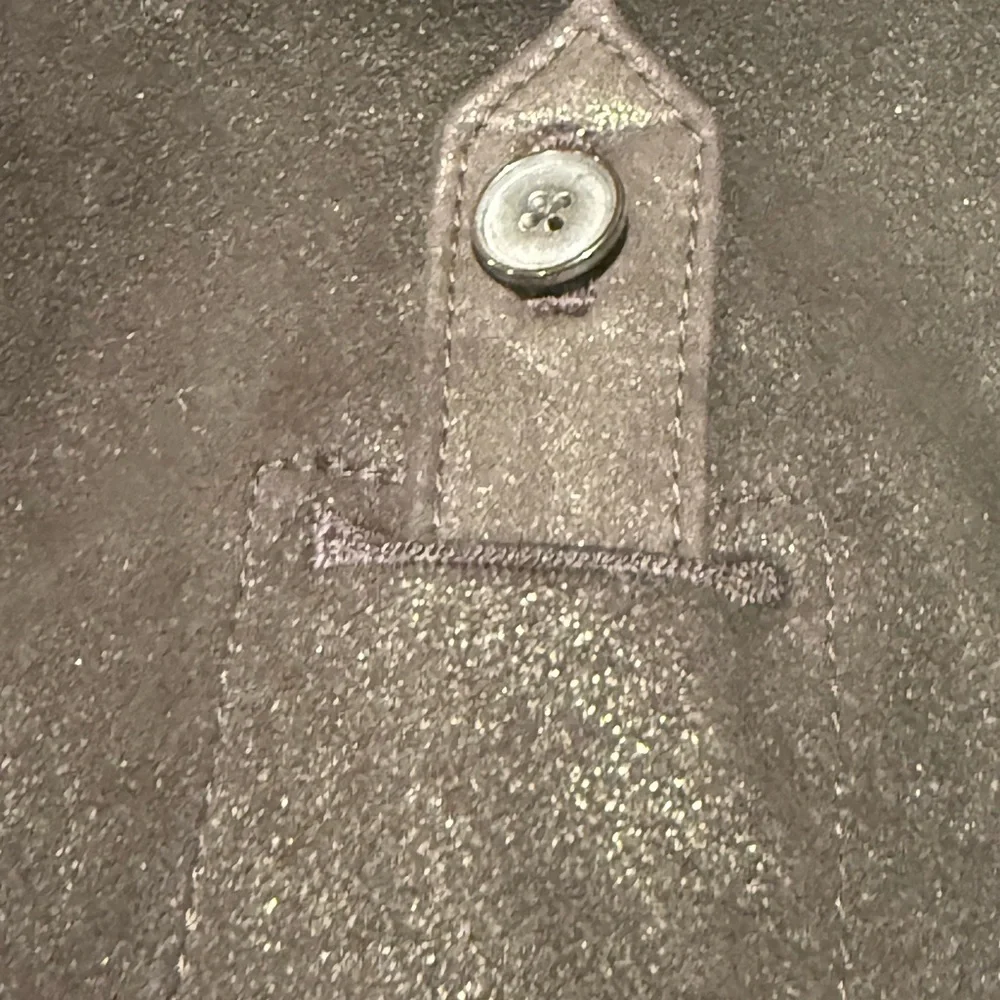 John Varvatos EUC Men's Size Eu 48 US 38 Black Double-Breasted Sheepskin Blazer - Picture 15 of 16